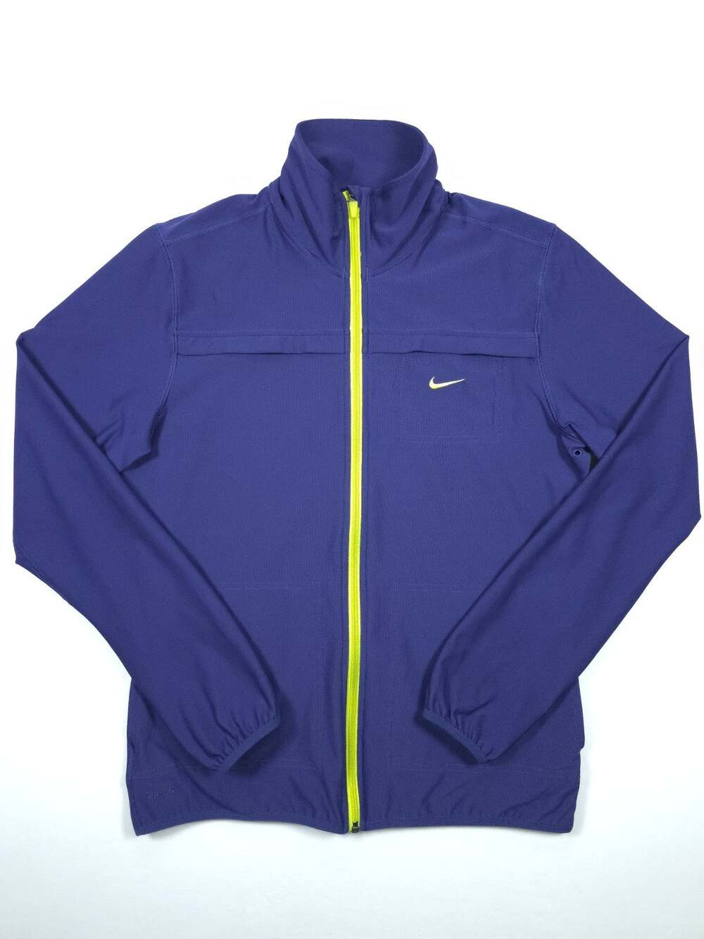 Women's Nike Dri Fit Full Zip Athletic Jacket Purple & Green Mock Neck Pockets L